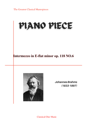 Book cover for Brahms - Intermezzo in E-flat minor op. 118 NO.6