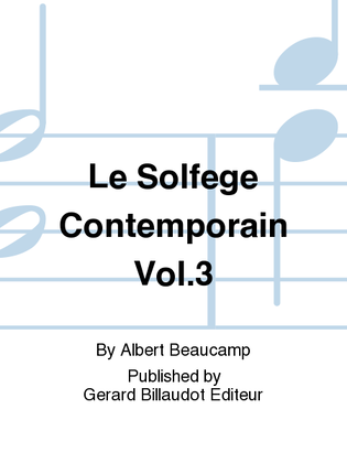 Book cover for Le Solfege Contemporain Vol. 3
