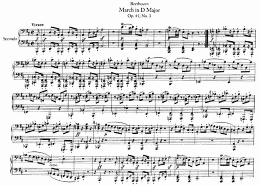 L. v. Beethoven - March in D Major, Op.45, No.3 (piano duet)