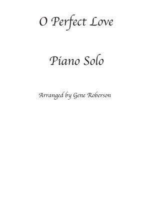 Book cover for O Perfect Love Piano Solo