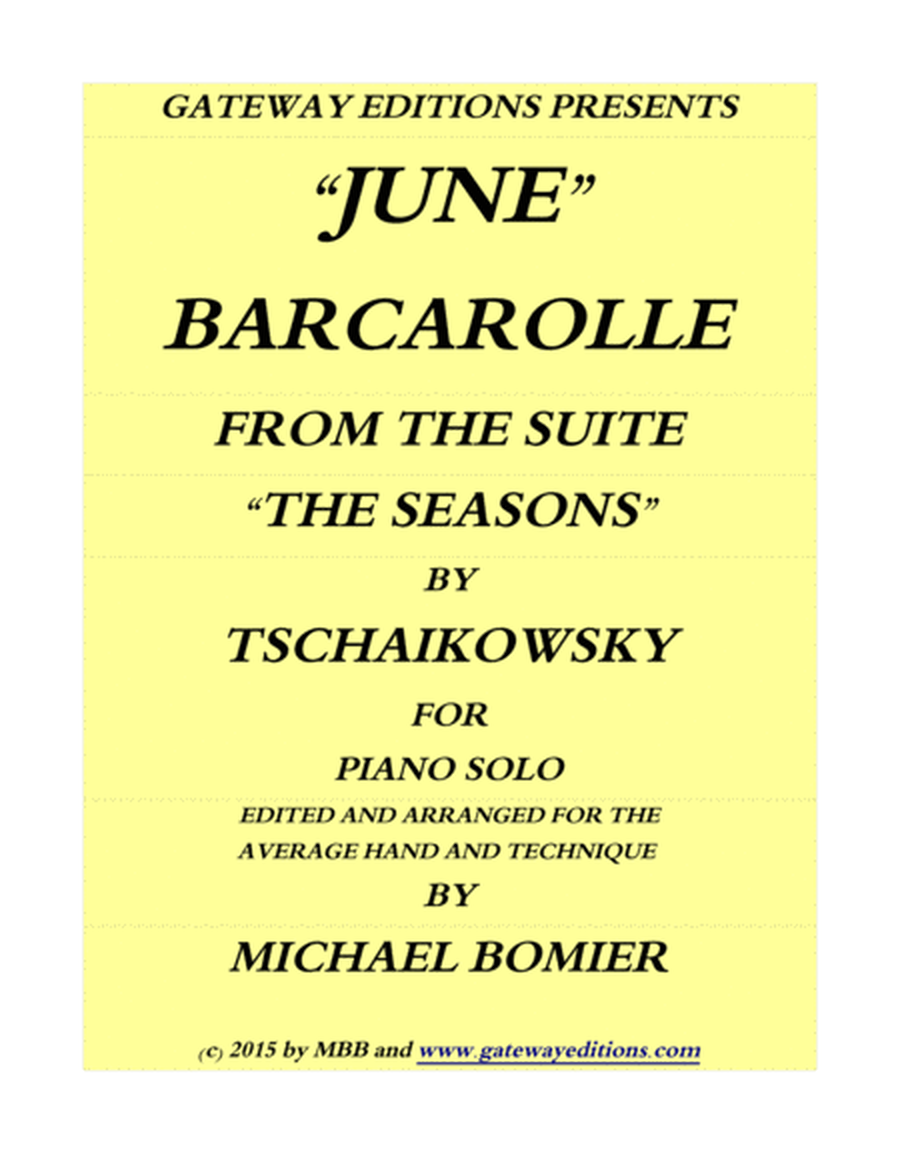 Barcarolle "June" from " The Seasons' for piano solo image number null