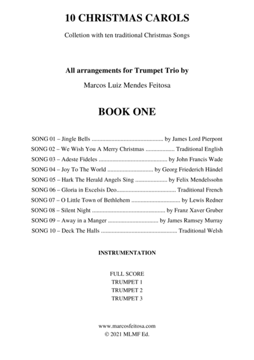 10 Christmas Carols (Book ONE) - Trumpet Trio image number null