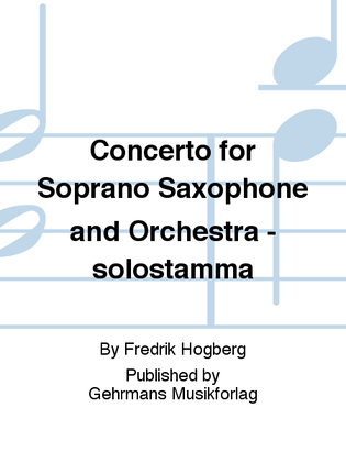 Book cover for Concerto for Soprano Saxophone and Orchestra - solostamma