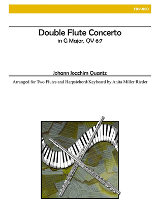 Book cover for Double Flute Concerto in G Major for Two Flutes and Piano