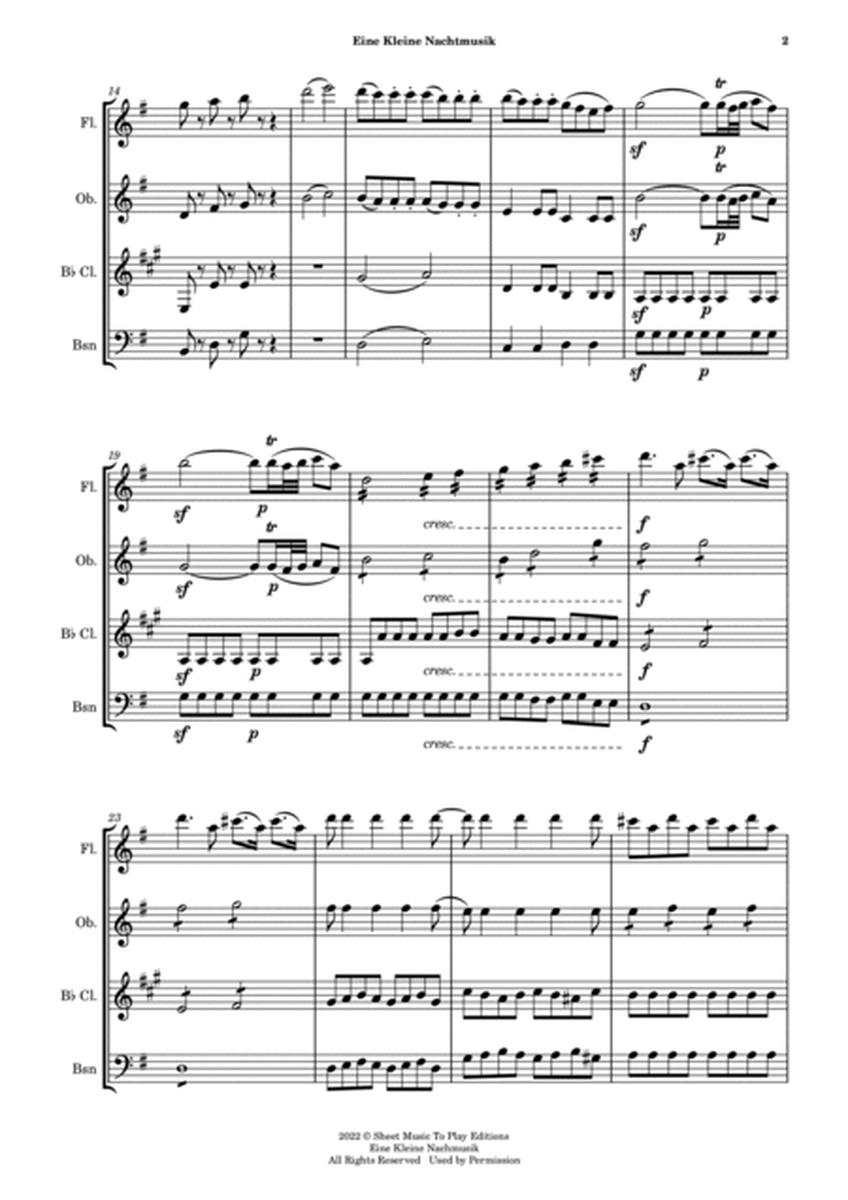 Eine Kleine Nachtmusik (1 mov.) - Woodwind Quartet (Full Score) - Score Only