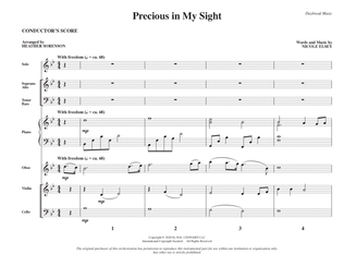 Book cover for Precious in My Sight (arr. Heather Sorenson) - Full Score