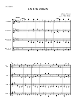 The Blue Danube (Waltz by Johann Strauss) for Violin Quartet