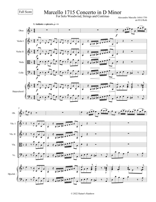 Book cover for Marcello Oboe Concerto in D Minor