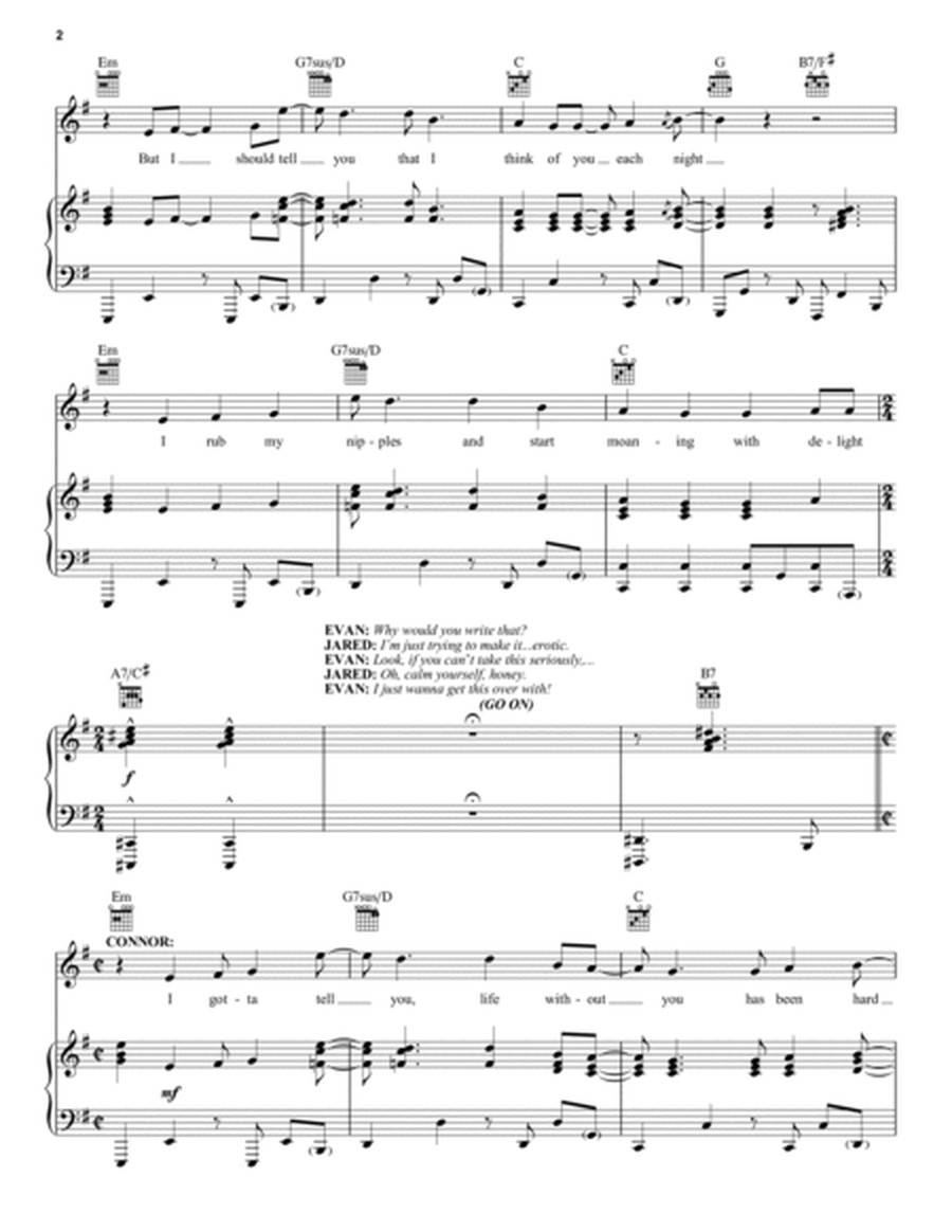 Sincerely, Me (from Dear Evan Hansen) Piano, Vocal, Guitar - Digital Sheet Music