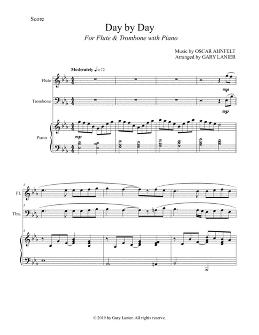 DAY BY DAY (Flute & Trombone with Piano - Score & Parts included) image number null