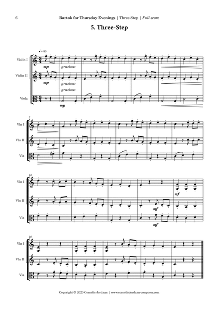 Bartok for Thursday Evenings, easy trios for 2 violins & viola