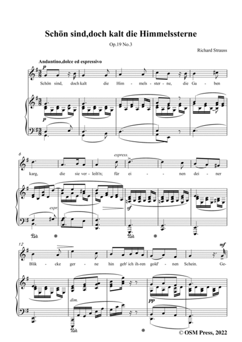 Richard Strauss-Schön sind,doch kalt die Himmelssterne,in G Major image number null