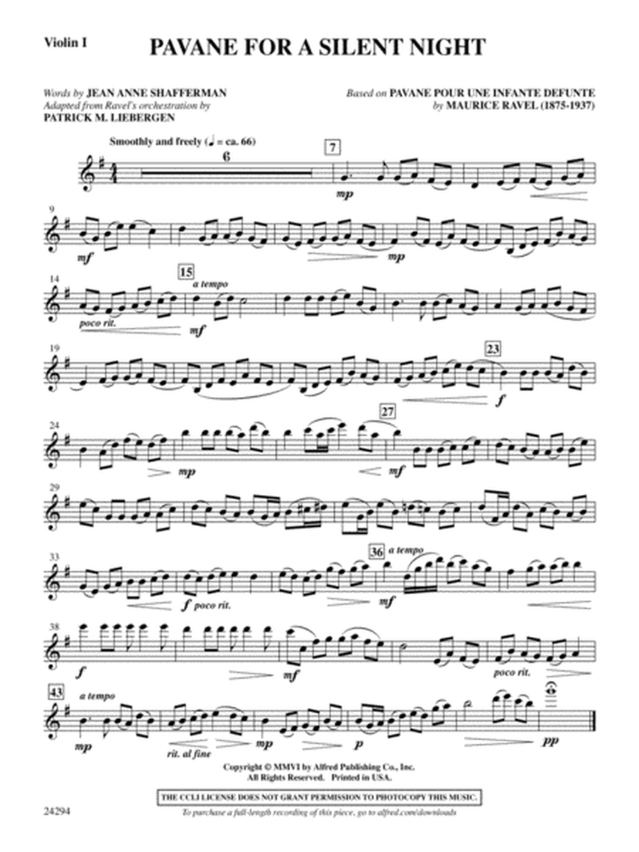 Pavane for a Silent Night: 1st Violin
