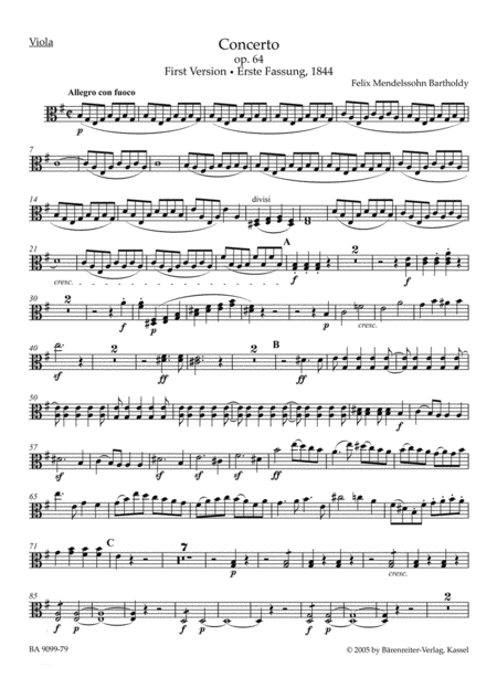 Concerto for Violin and Orchestra in E minor, op. 64