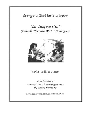 Book cover for La Cumparsita arr. for violin or cello & guitar