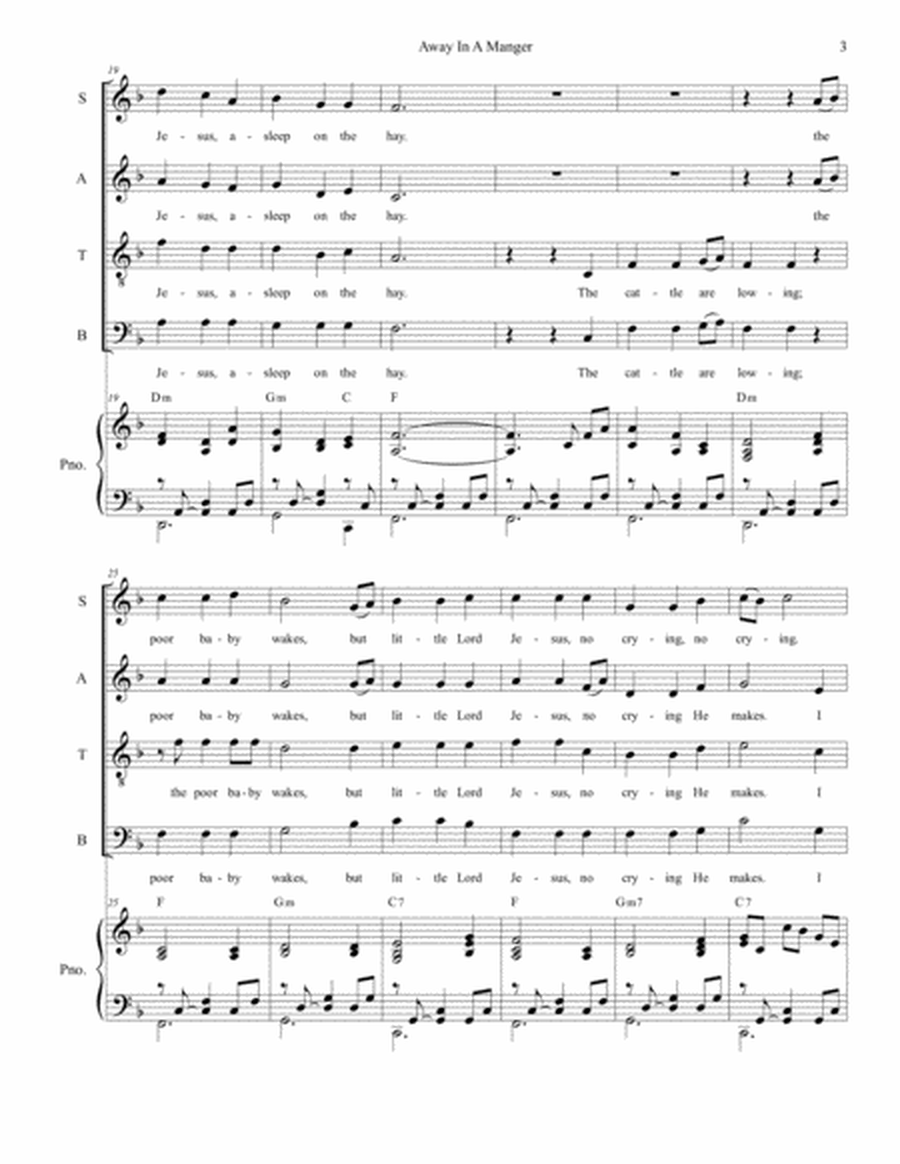 Away In A Manger (for SATB) image number null