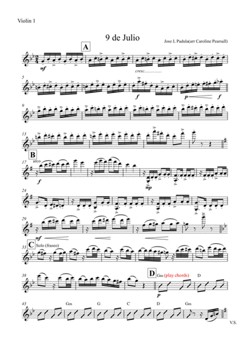 9 De Julio Tango - Jose Padula - String Quartet image number null