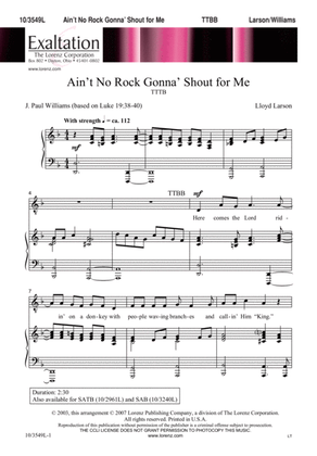 Book cover for Ain't No Rock Gonna' Shout for Me