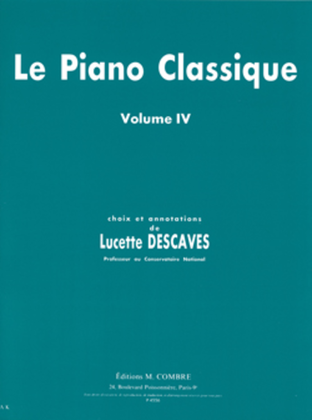 Book cover for Le Piano classique - Volume 4