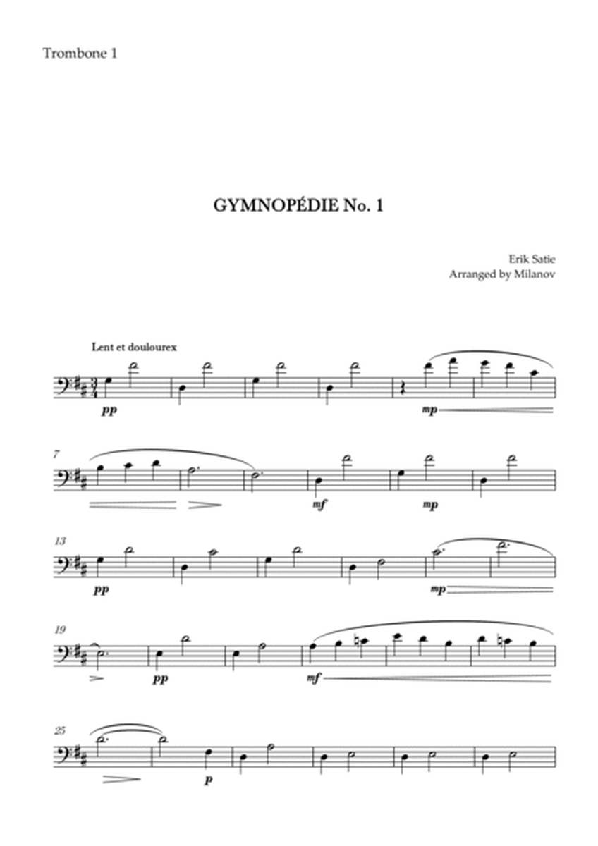 Gymnopédie no 1 | Trombone Duet | Original Key |Easy intermediate image number null