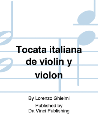 Book cover for Tocata italiana de violin y violon