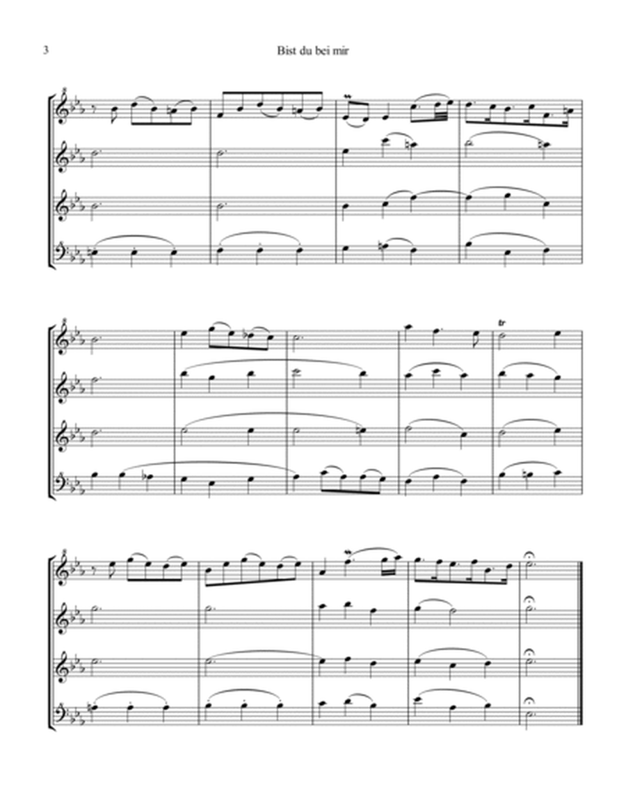 Bist du bei mir, Be thou with me BWV 508 for recorder quartet (SATB) image number null