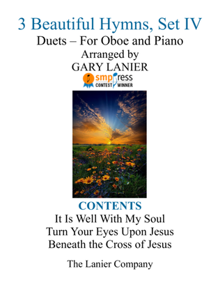 Book cover for Gary Lanier: 3 BEAUTIFUL HYMNS, Set IV (Duets for Oboe & Piano)
