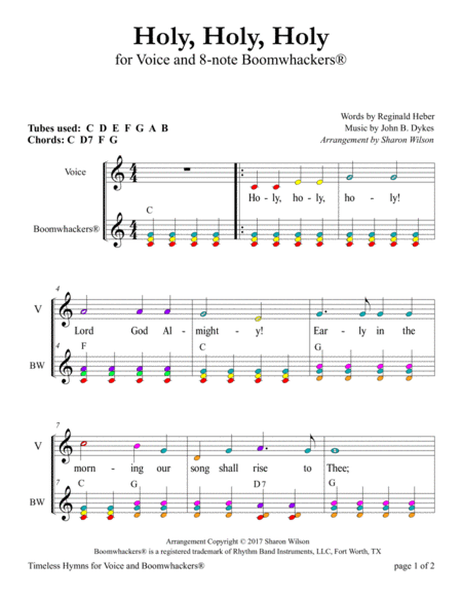 Holy, Holy, Holy (for Voice and 8-note Boomwhackers®) image number null