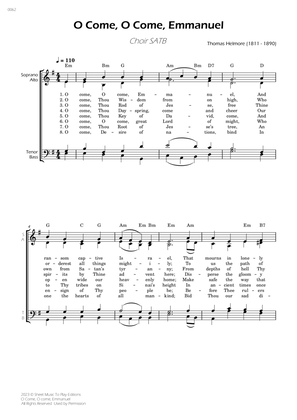 Book cover for O Come, O Come, Emmanuel - Choir SATB - W/Chords