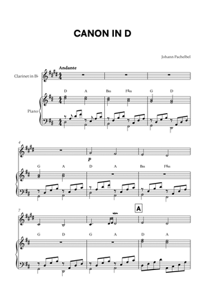 Book cover for Canon in D (for Clarinet and Piano)