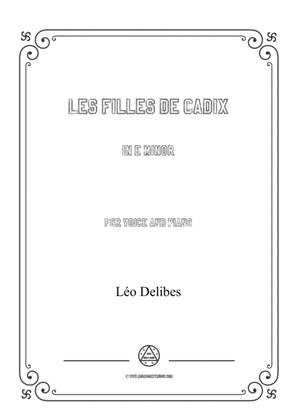 Delibes-Les filles de Cadix in e minor,for voice and piano