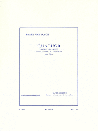 Book cover for Pierre-max Dubois - Quatuor Pour Flutes