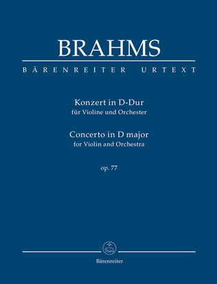 Book cover for Concerto for Violin and Orchestra in D major, op. 77
