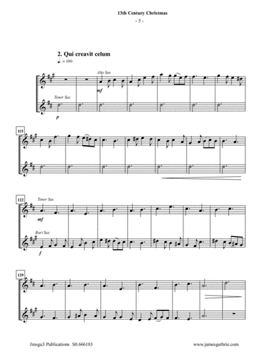 Four Traditional 13th Century Christmas Carols for Sax Trio image number null