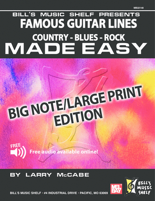 Book cover for Famous Guitar Lines Made Easy - Large Print/Big Note Edition