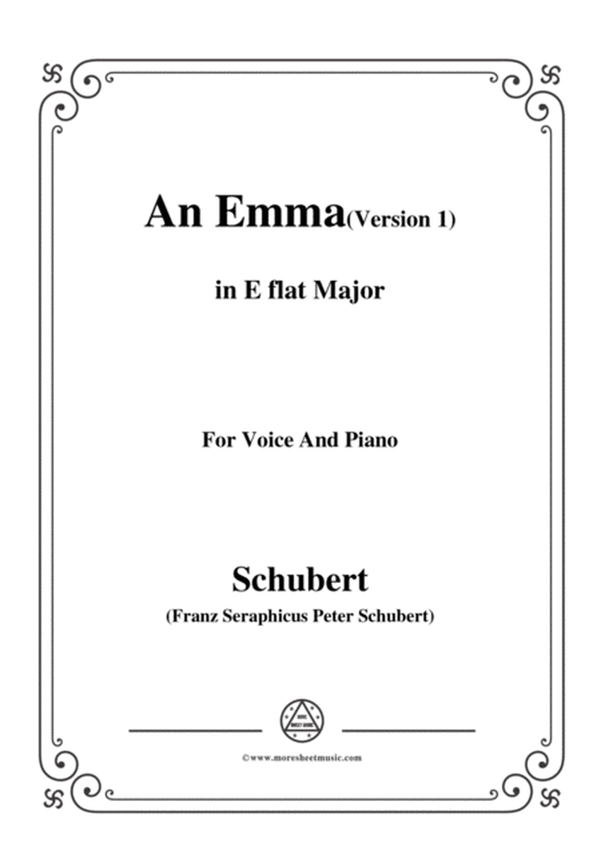 Schubert-An Emma(1st version),in E flat Major,for Voice&Piano image number null