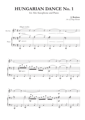 Hungarian Dances Nos. 1-5 for Alto Saxophone and Piano