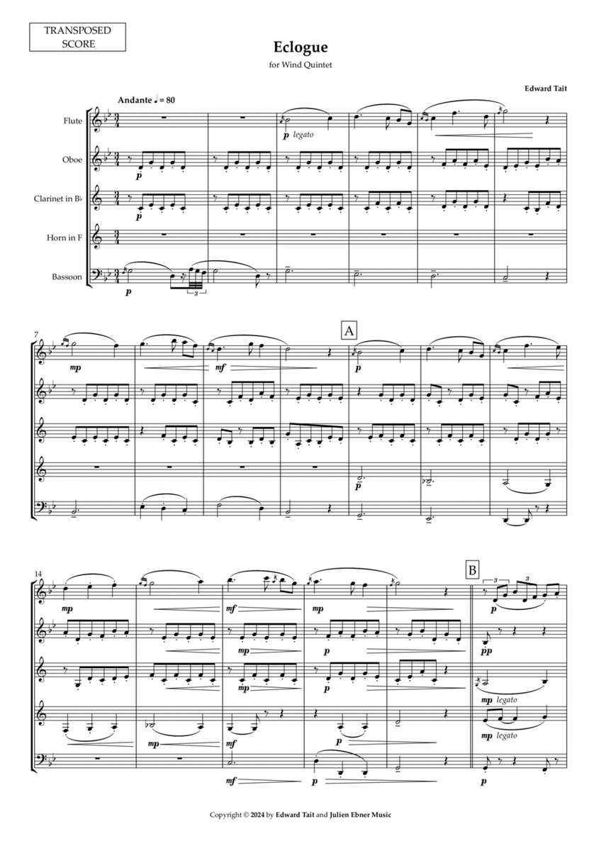 Eclogue (Op. 29) – Score