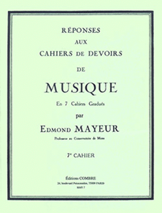 Book cover for Reponses aux devoirs du No. 7