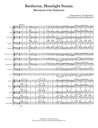Beethoven, Moonlight Sonata, Movement 2 arranged for Full orchestra