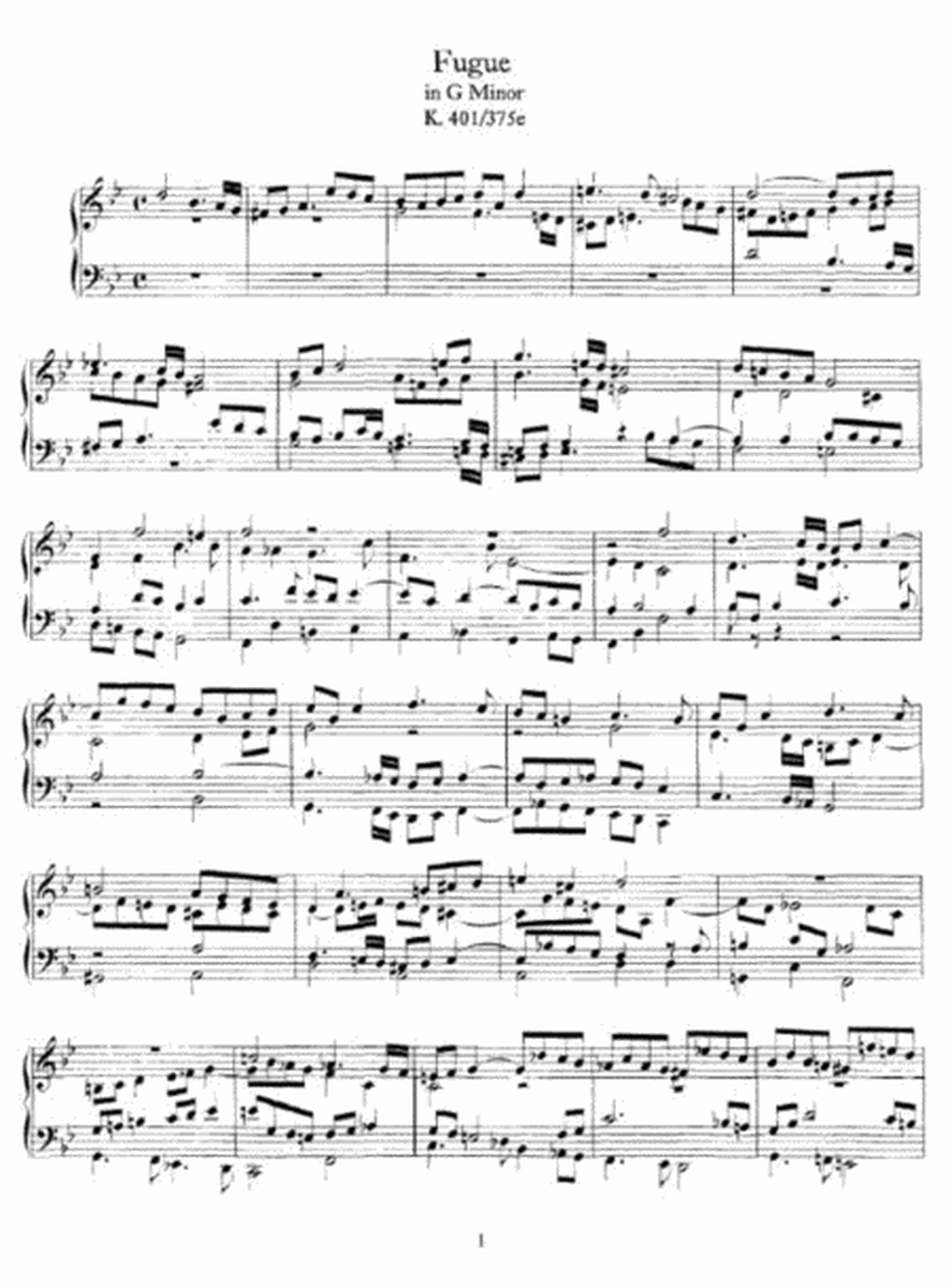 Mozart - Fugue in G Minor K. 401-375e