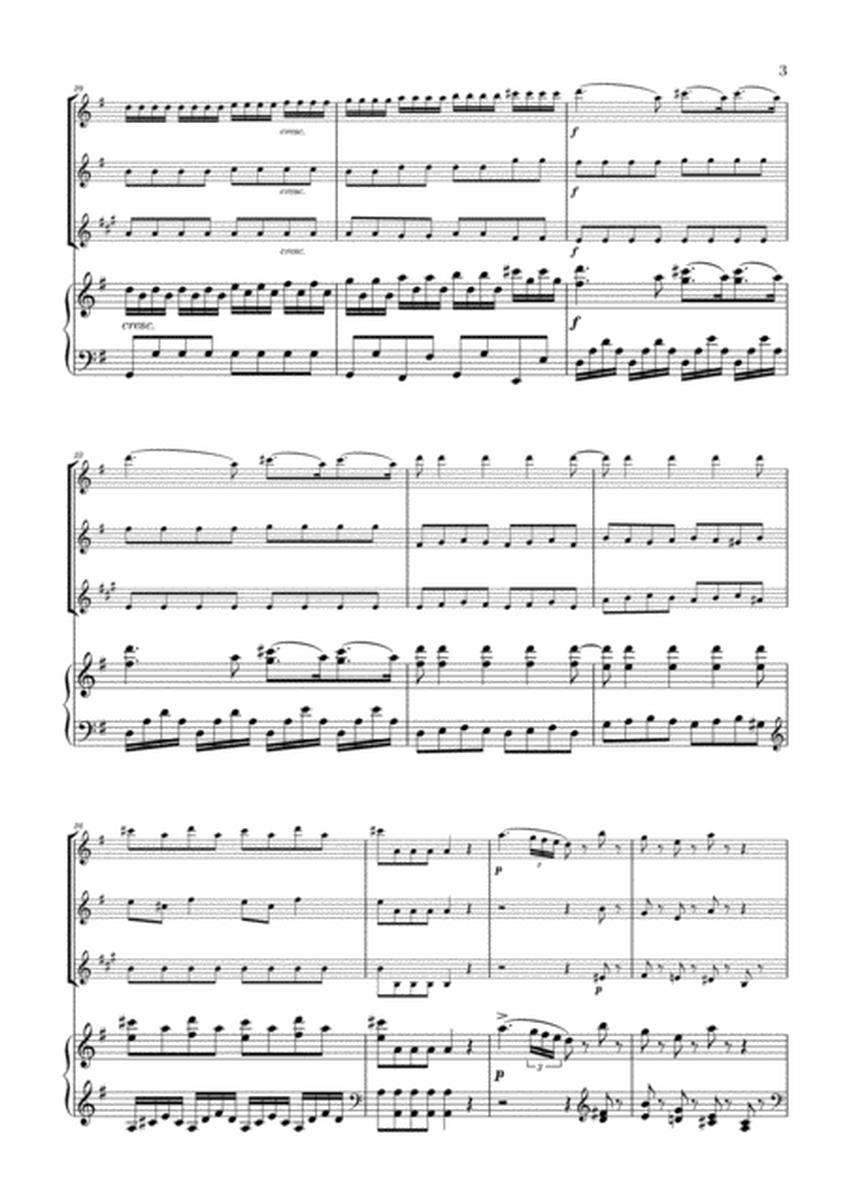 Eine Kleine Nachtmusik for Flute, Oboe, Bass Clarinet and Piano