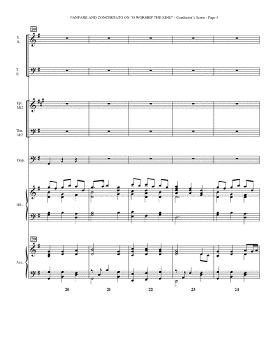 Fanfare and Concertato on "O Worship the King" - Score