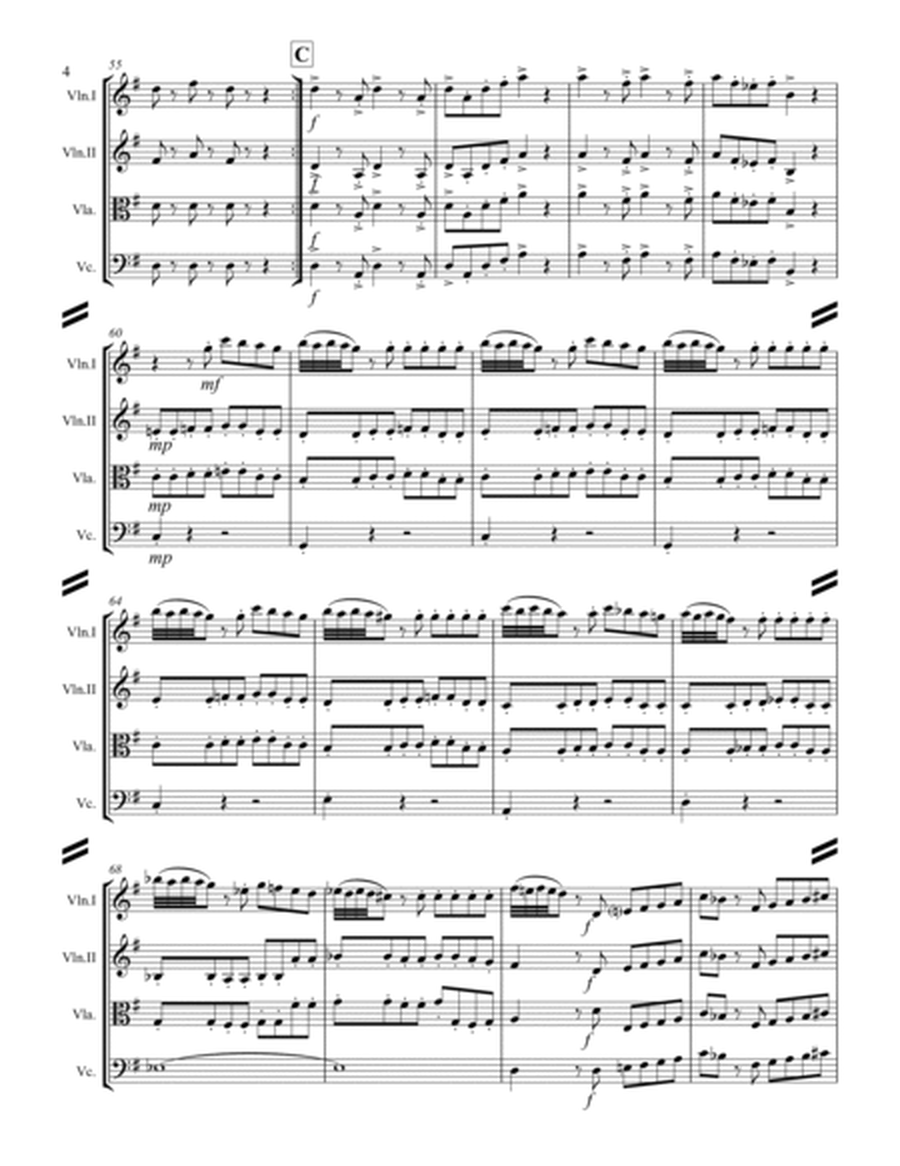 Mozart - Serenade in G – I. Allegro (Eine kleine Nachtmusik) (for String Quartet) image number null