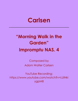 Book cover for Morning Walk in the Garden Impromptu NAS. 4
