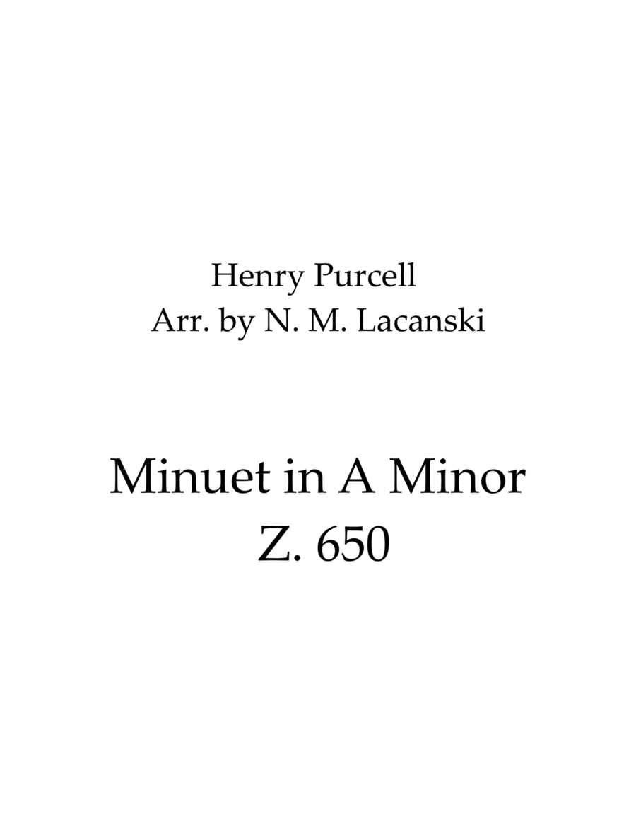 Minuet in A Minor Z. 650 image number null