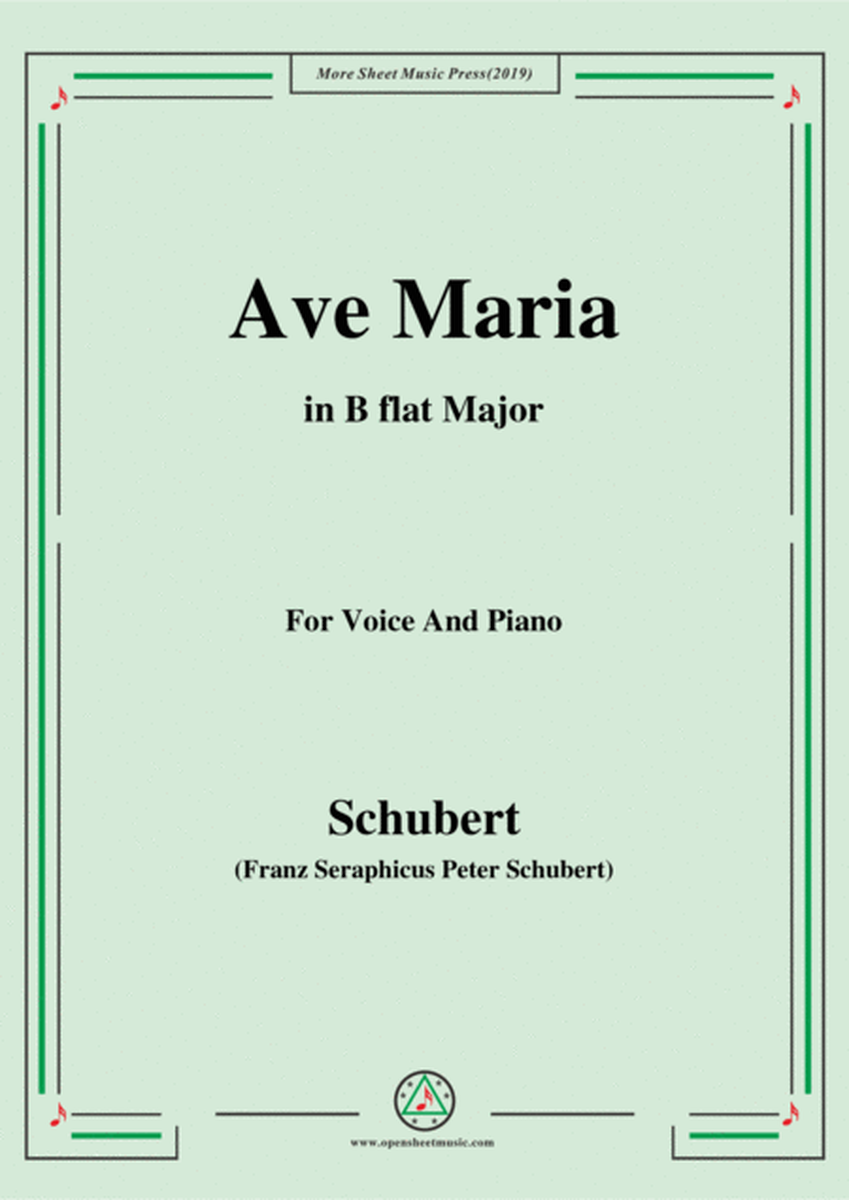 Schubert-Ave maria in B flat Major,for voice and piano image number null