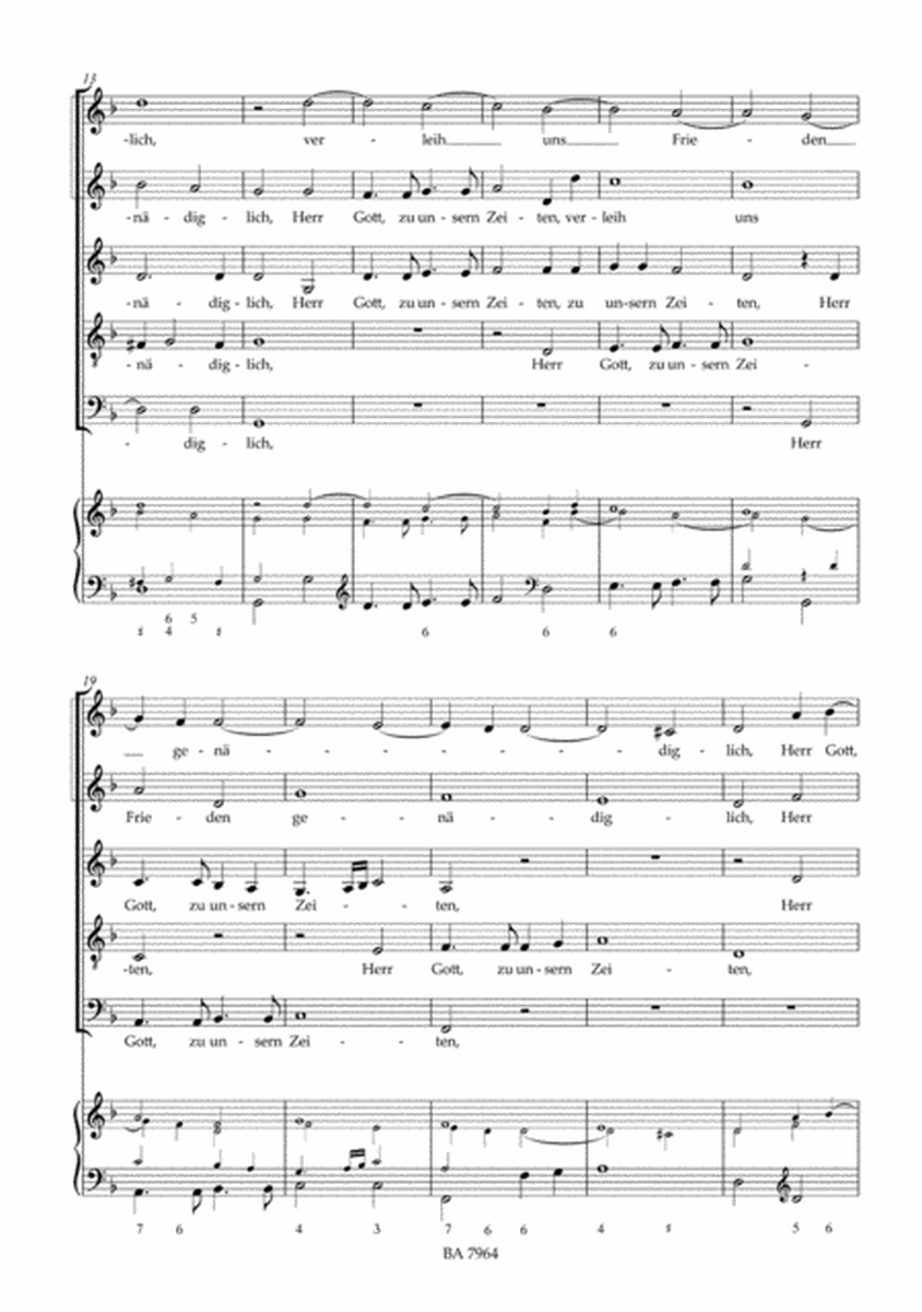 Verleih uns Frieden genadiglich Nr. 4 SWV 372 (From "Geistliche Chor-Music")