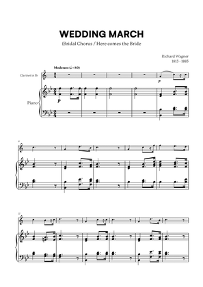 Book cover for Richard Wagner - Wedding March (Here comes the Bride) (for Clarinet in Bb and Piano)