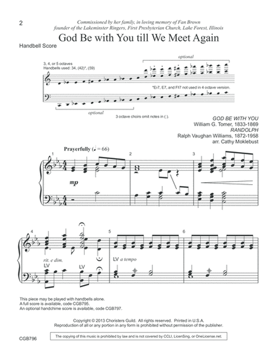 God Be With You Till We Meet Again - Handbell Score image number null